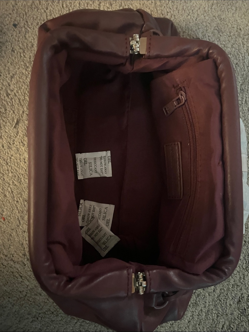NWT Badgley Mischka Plum Leather Logo Shoulder Bag - Picture 6 of 7
